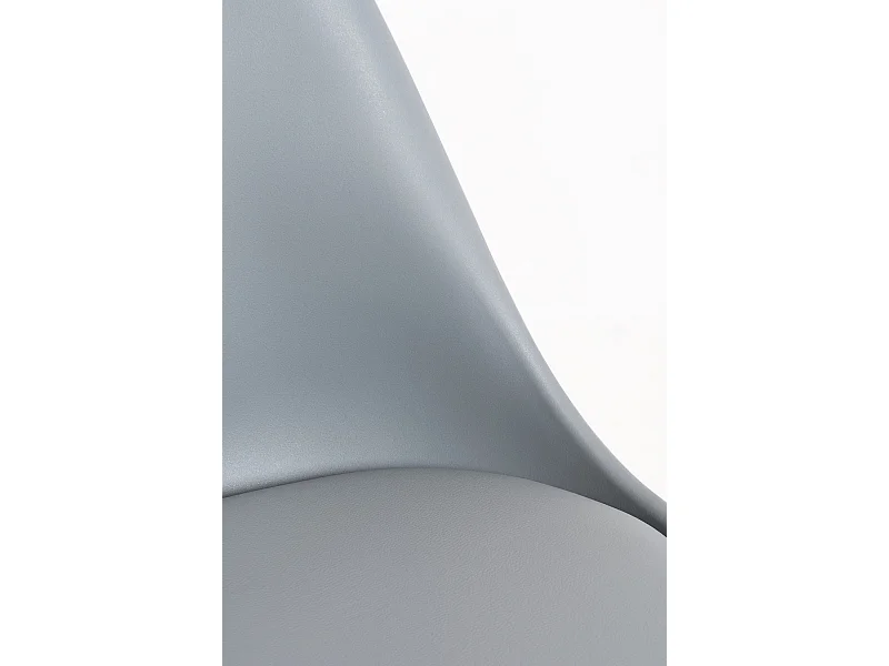 Descuento extra - Conjunto Mesa Tower Redonda 80 cm Blanca y Pack 4 Sillas Synk Basic - Gris