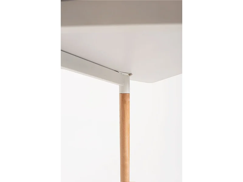 Conjuntos de mesa y sillas - Conjunto Mesa Tower Rectangular 120 x 80 cm Blanca y Pack 4 Sillas Synk Basic - Negro