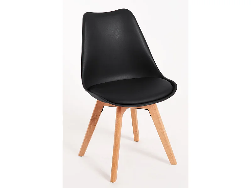 Conjuntos de mesa y sillas - Conjunto Mesa Tower Rectangular 120 x 80 cm Blanca y Pack 4 Sillas Synk Basic - Negro