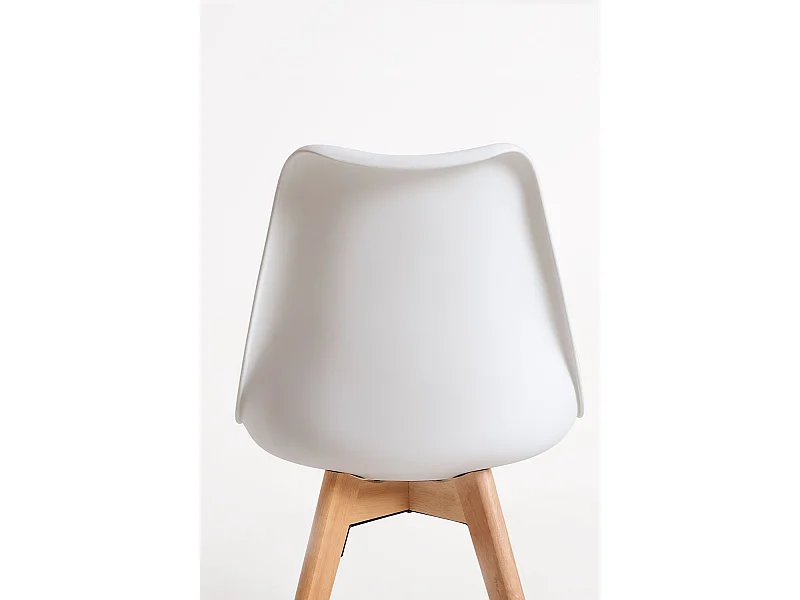 Descuento extra - Conjunto Mesa Tower Redonda 80 cm Blanca y Pack 2 Sillas Synk Basic - Blanco
