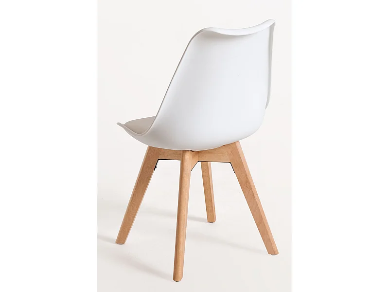 Descuento extra - Conjunto Mesa Tower Redonda 80 cm Blanca y Pack 2 Sillas Synk Basic - Blanco