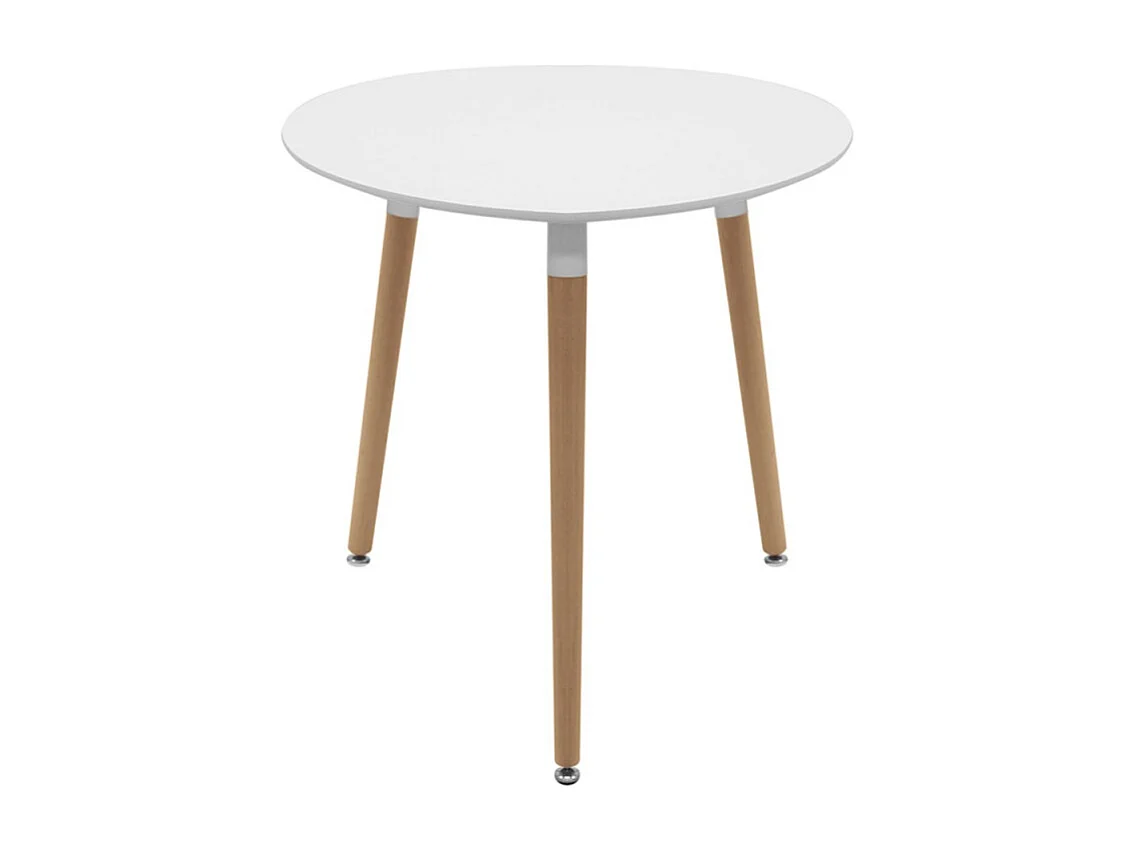 Descuento extra - Conjunto Mesa Tower Redonda 80 cm Blanca y Pack 4 Sillas Kelen - Verde azulado