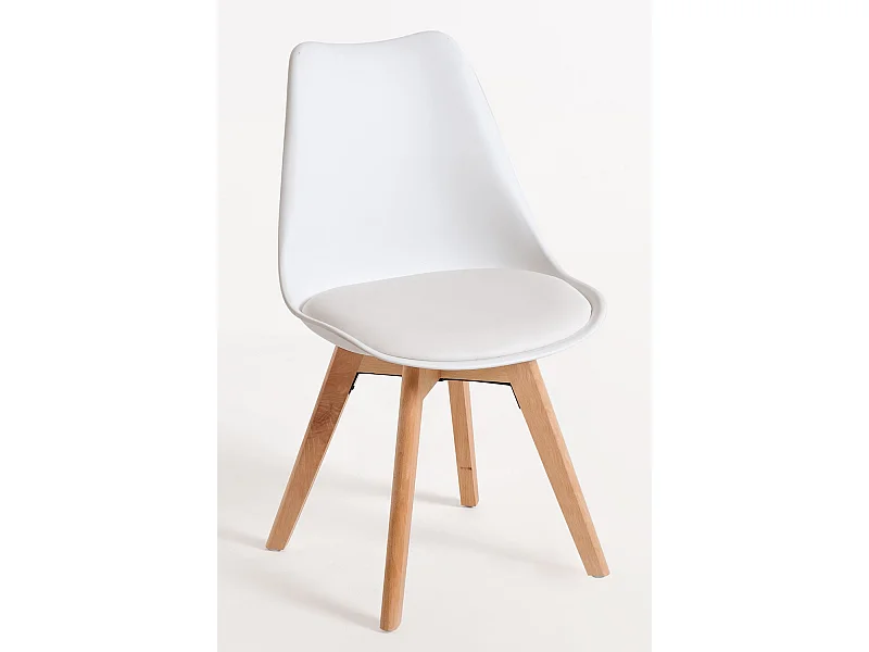 Conjuntos de mesa y sillas - Conjunto Mesa Tower Rectangular 120 x 80 cm Blanca y Pack 6 Sillas Synk Basic - Blanco