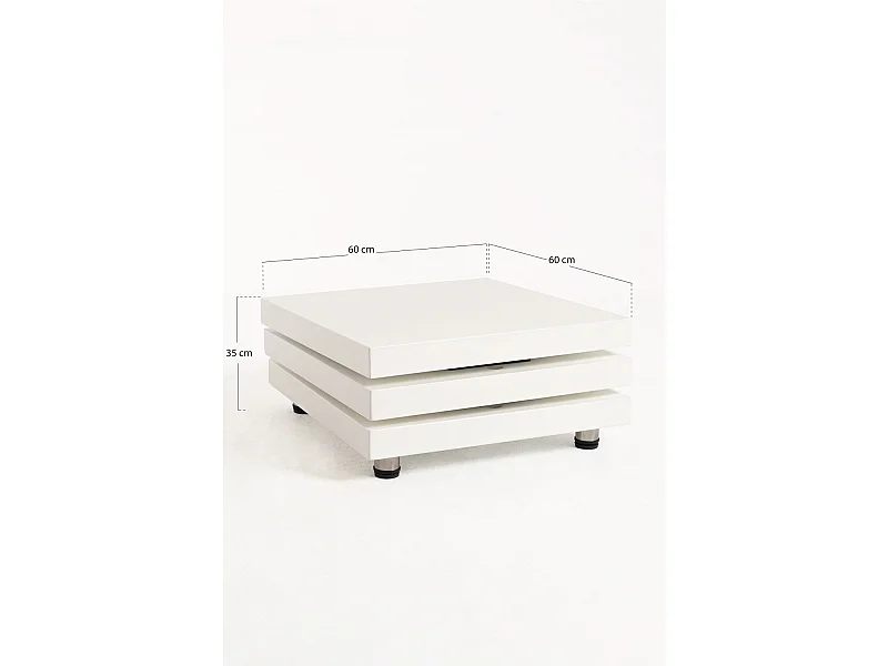 Mesas Auxiliares - Mesa de Centro Move Triple Balda Blanca