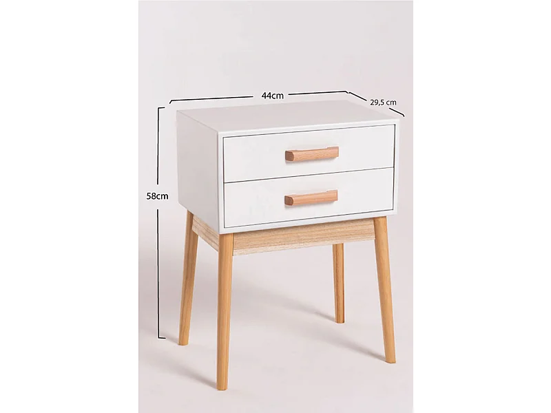 Mesas Auxiliares - Mesita Noche Kendra 2 Cajones