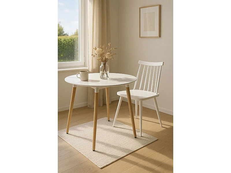 Estilo Nórdico - Mesa Tower Redonda 100 cm Blanca