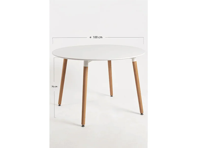 Estilo Nórdico - Mesa Tower Redonda 100 cm Blanca