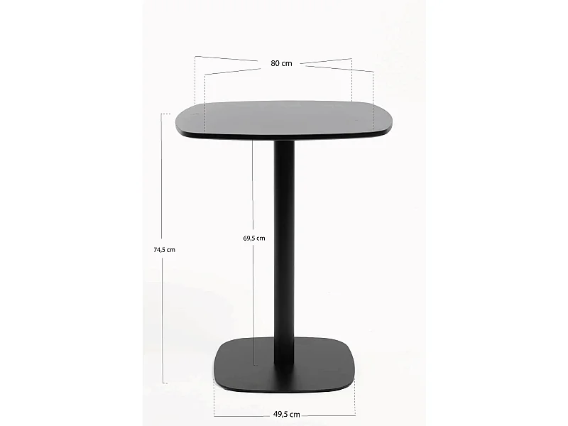 Estilo Nórdico - Mesa Sunset 80 cm - Negro