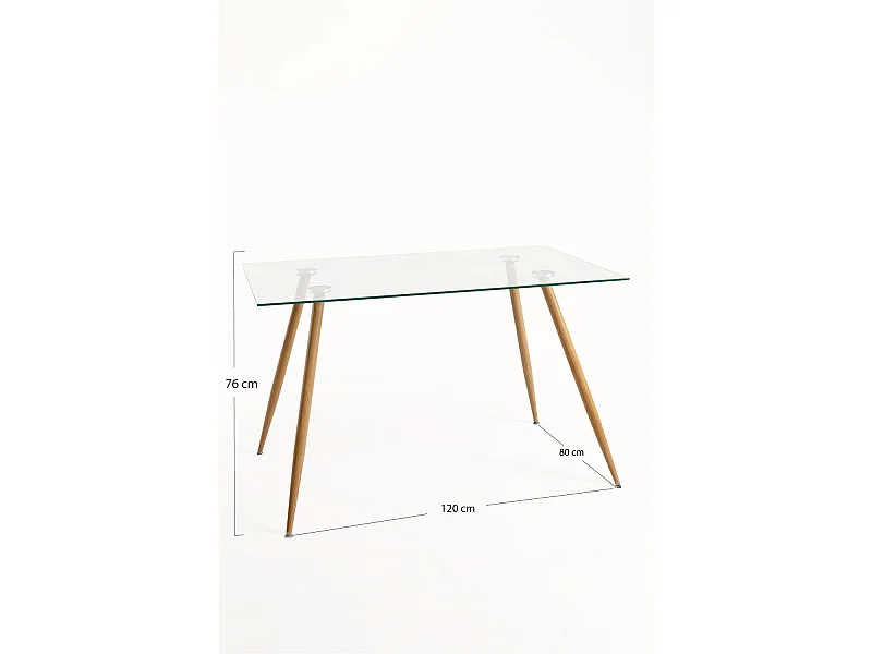 Estilo Nórdico - Mesa Lanye 120x80 cm - Madera clara