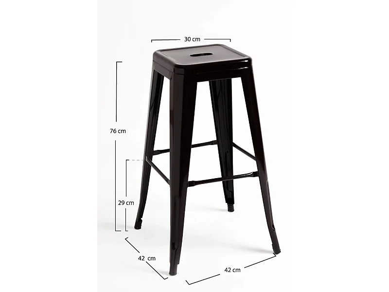 Lote de 4 Taburetes Torix Altos - Negro