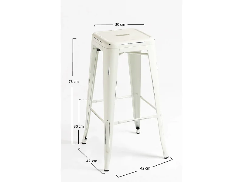 Lote de 2 Taburetes Torix Vintage - Blanco vintage