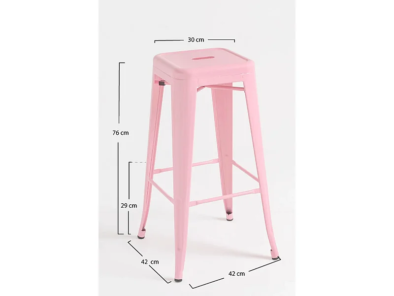 Lote de 2 Taburetes Torix Altos - Rosa