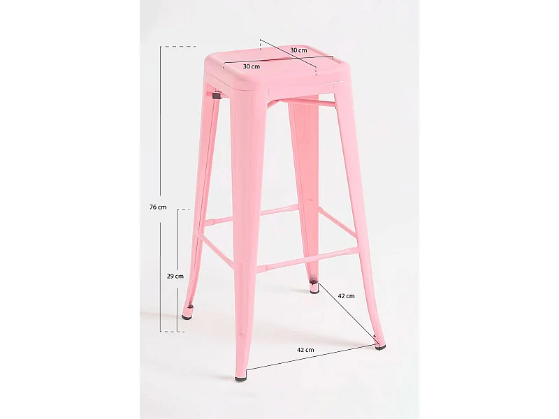 Lote de 2 Taburetes Torix Altos - Rosa