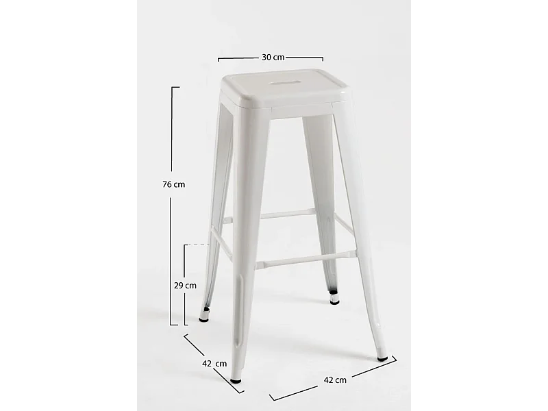 Lote de 2 Taburetes Torix Altos - Blanco