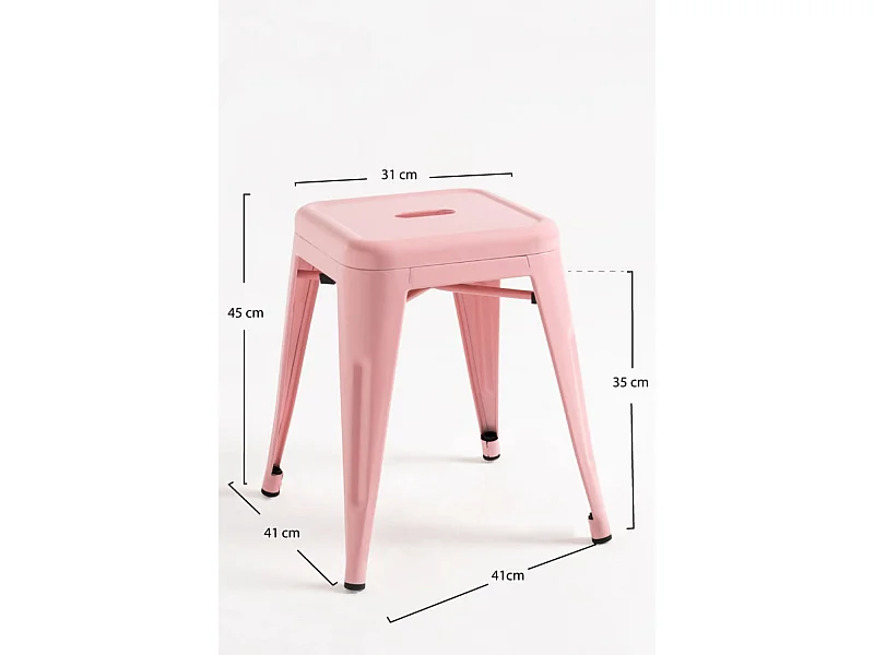 Lote de 2 Taburetes Torix Pequeños - Rosa