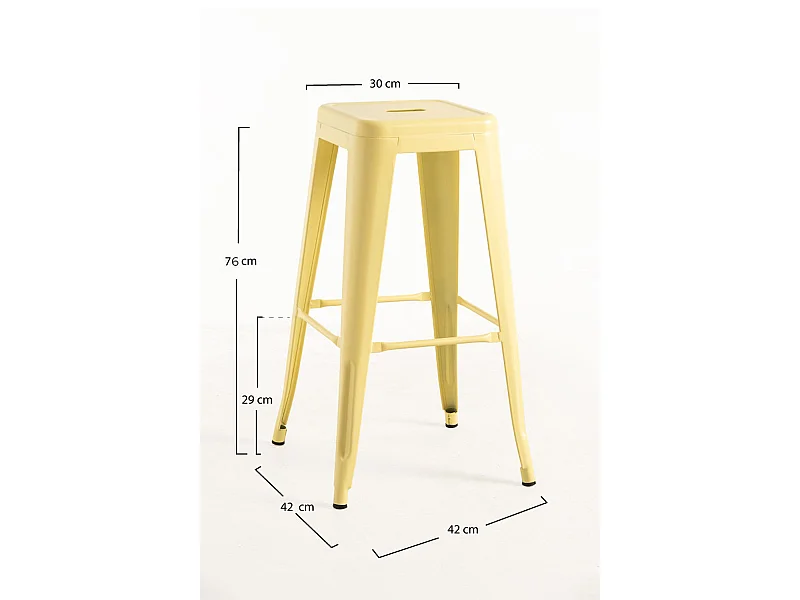Lote de 6 Taburetes Torix Altos - Amarillo Cuarzo