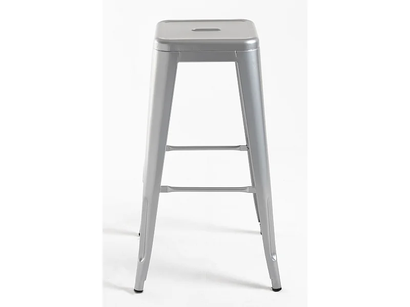 Lote de 4 Taburetes Torix Altos - Gris metalizado