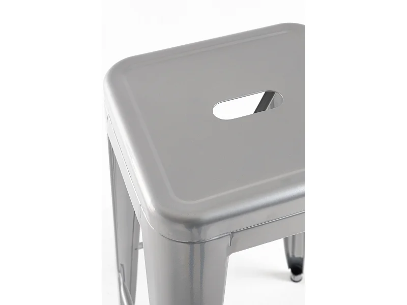 Lote de 4 Taburetes Torix Altos - Gris metalizado