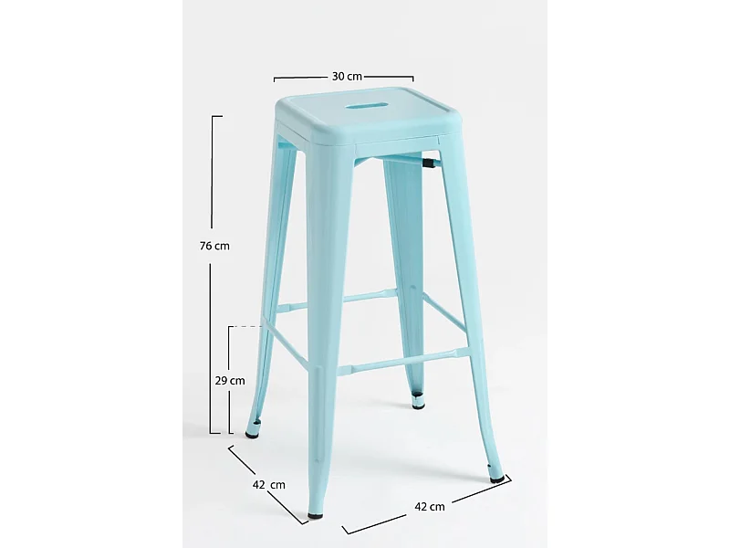 Lote de 6 Taburetes Torix Altos - Azul cielo