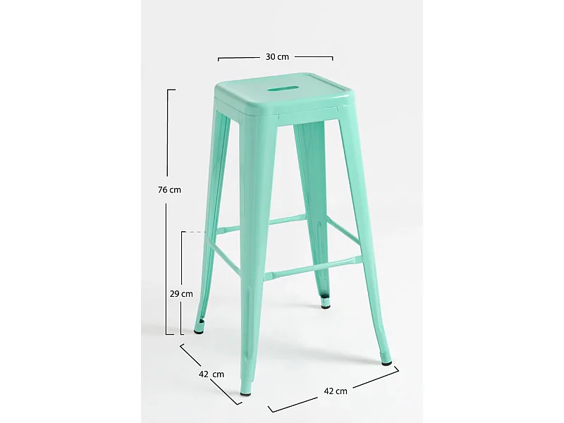 Lote de 6 Taburetes Torix Altos - Verde menta