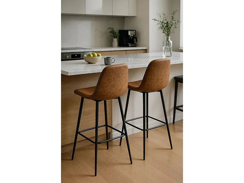 Taburetes Cocina - Taburete Veki Polipiel Vintage - Camel