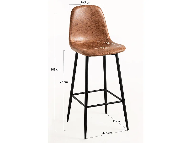 Taburetes Cocina - Taburete Veki Polipiel Vintage - Camel