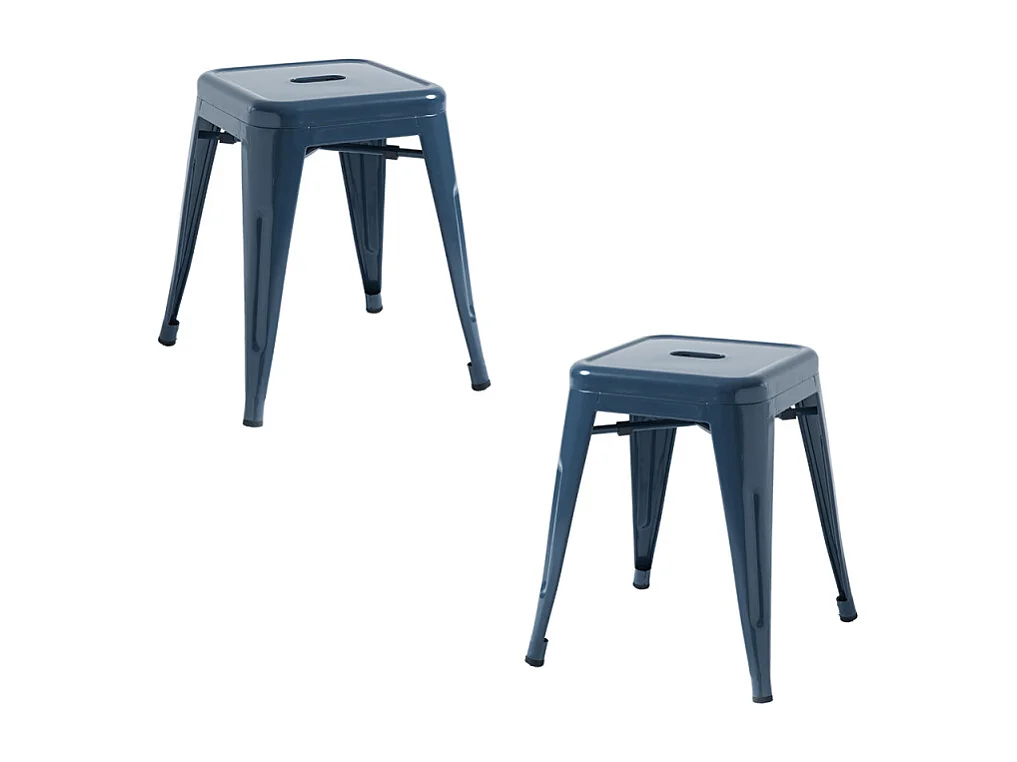 Lote de 2 Taburetes Torix Pequeños - Azul Petróleo
