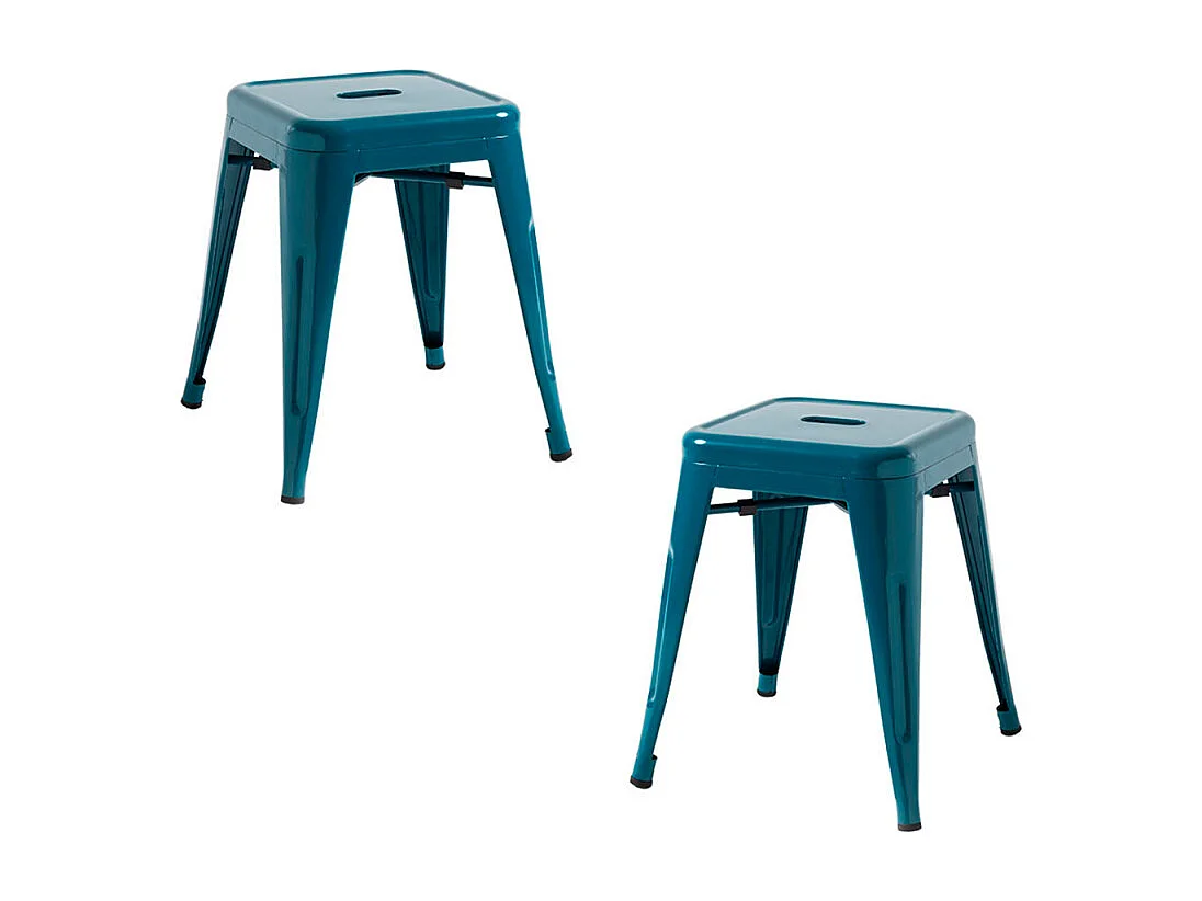 Lote de 2 Taburetes Torix Pequeños - Verde azulado