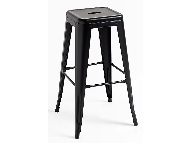 Lote de 4 Taburetes Torix Altos - Negro mate