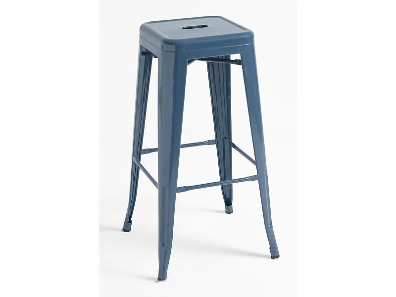 Lote de 2 Taburetes Torix Altos - Azul Petróleo