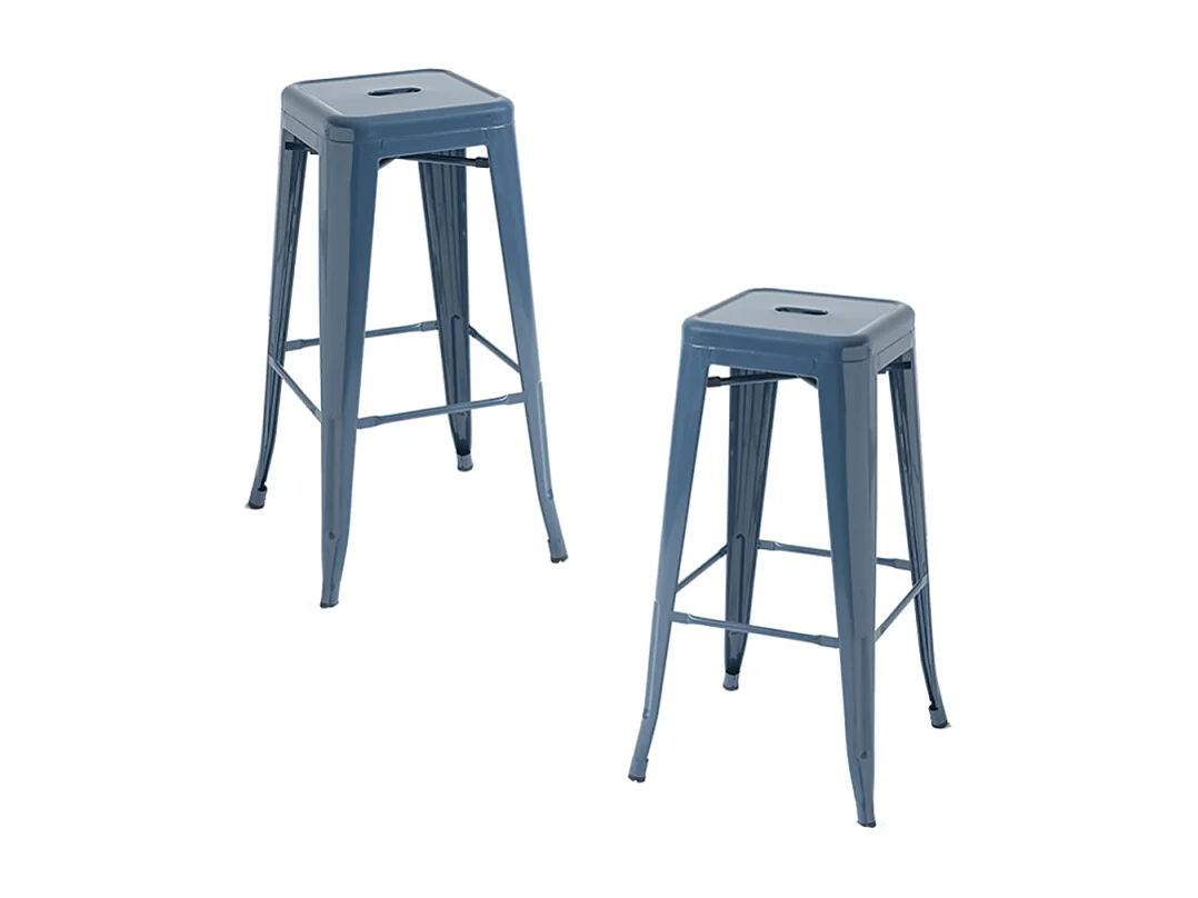 Lote de 2 Taburetes Torix Altos - Azul Petróleo