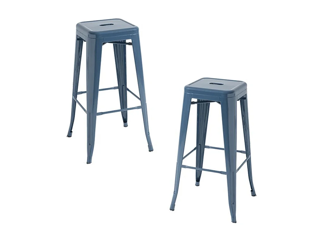 Lote de 2 Taburetes Torix Altos - Azul Petróleo