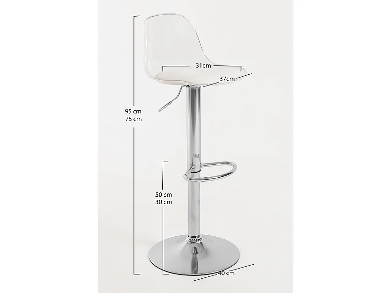 Taburetes Cocina - Taburete Tulipa Transparente