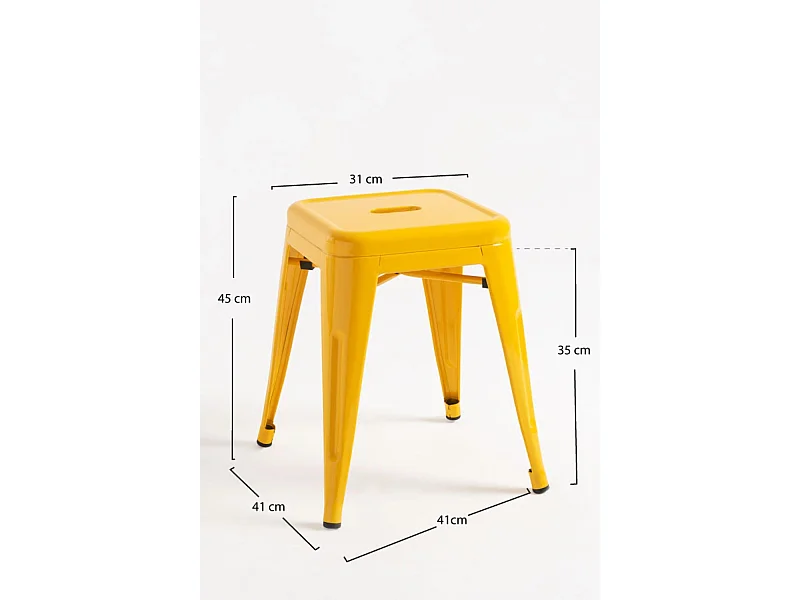 Lote de 4 Taburetes Torix Pequeños - Amarillo