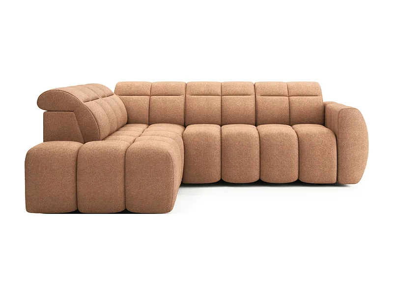 Canapé d’angle tissu Boboon – Convertible et coffre-Couleur Orange-angle gauche