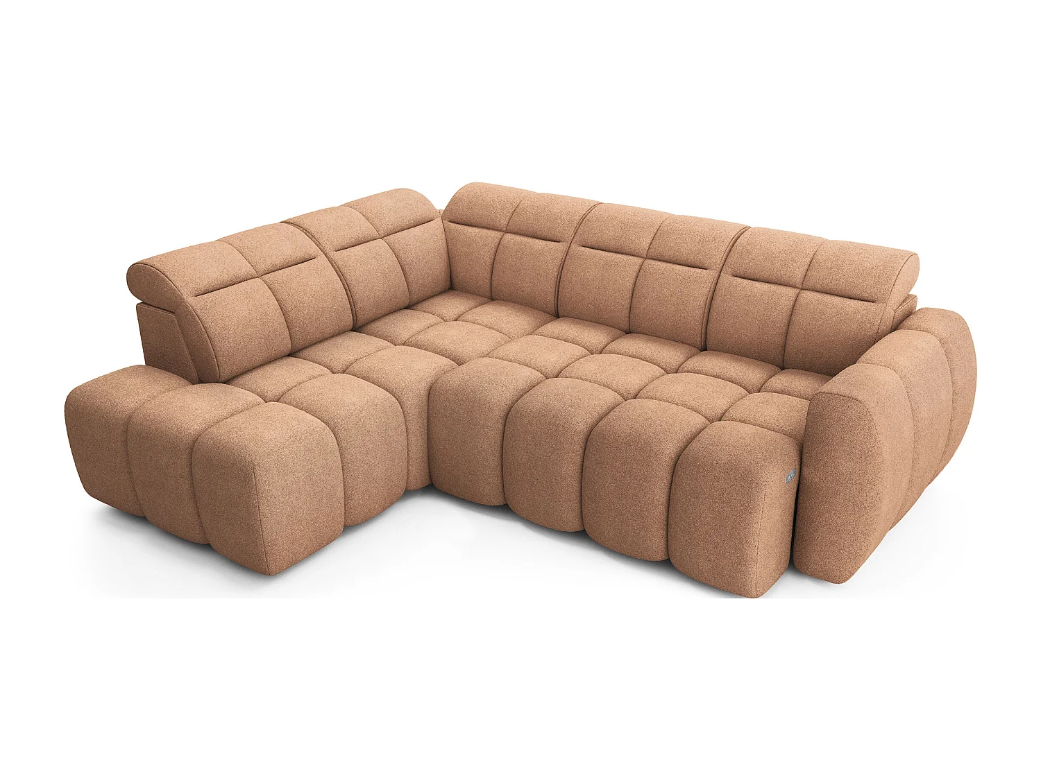 Canapé d’angle tissu Boboon – Convertible et coffre-Couleur Orange-angle gauche