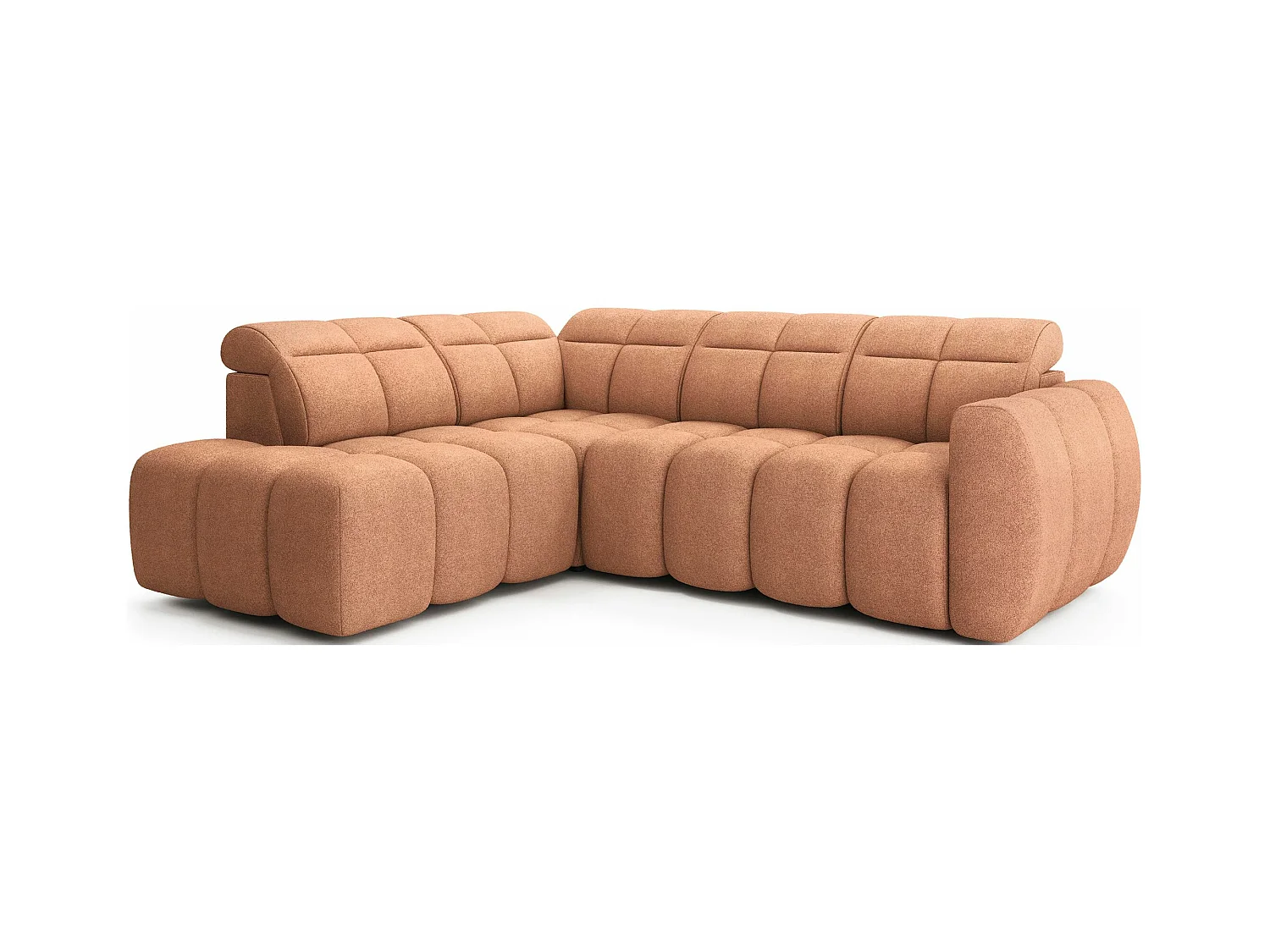 Canapé d’angle tissu Boboon – Convertible et coffre-Couleur Orange-angle gauche