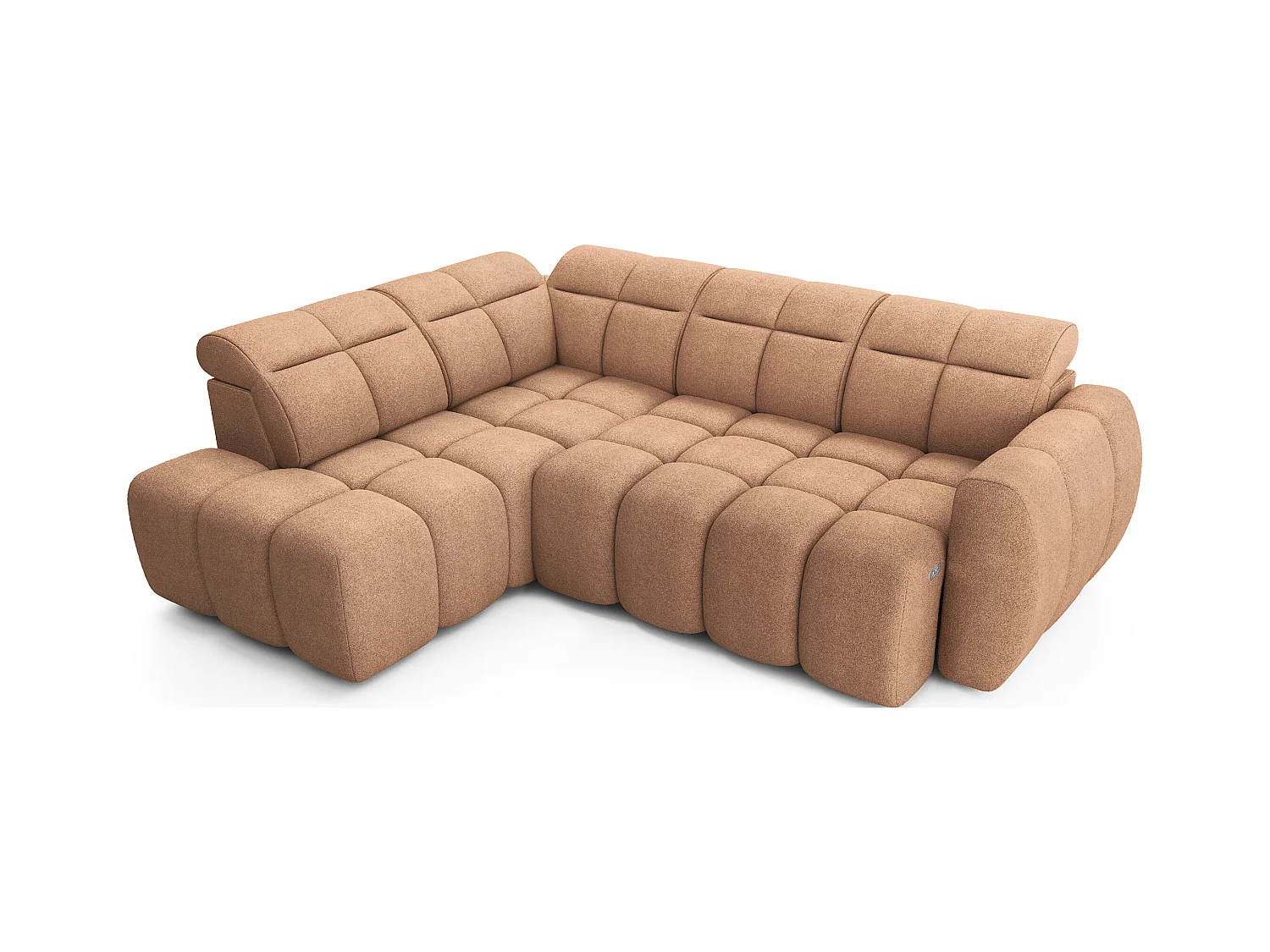 Canapé d’angle tissu Boboon – Convertible et coffre-Couleur Orange-angle gauche