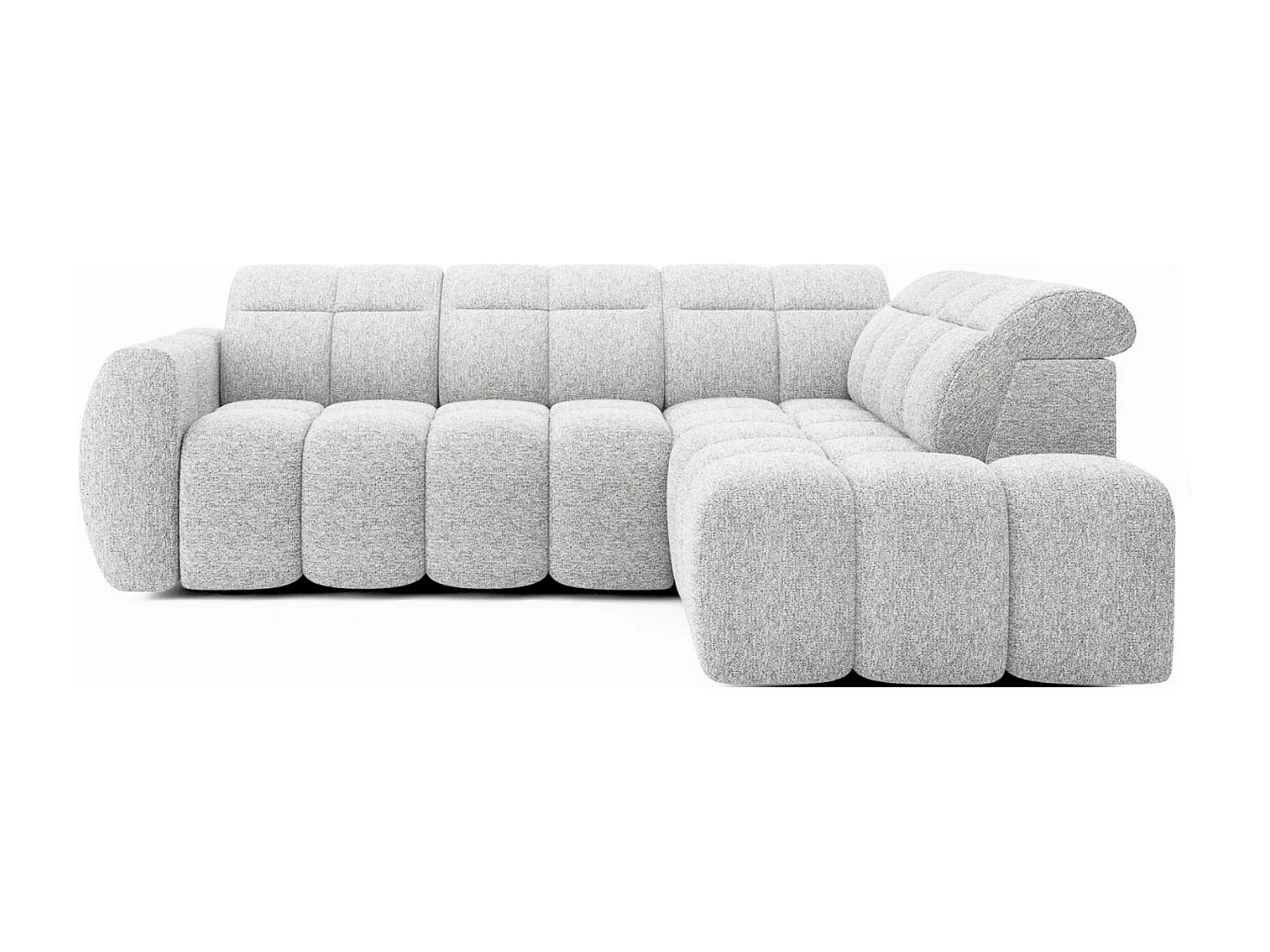 Canapé d’angle tissu Boboon – Convertible et coffre-Couleur Gris clair-angle droit