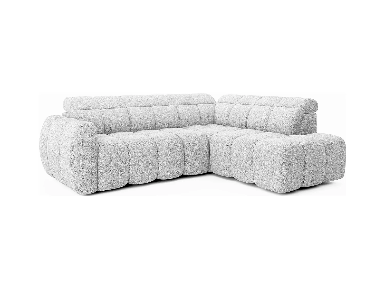 Canapé d’angle tissu Boboon – Convertible et coffre-Couleur Gris clair-angle droit