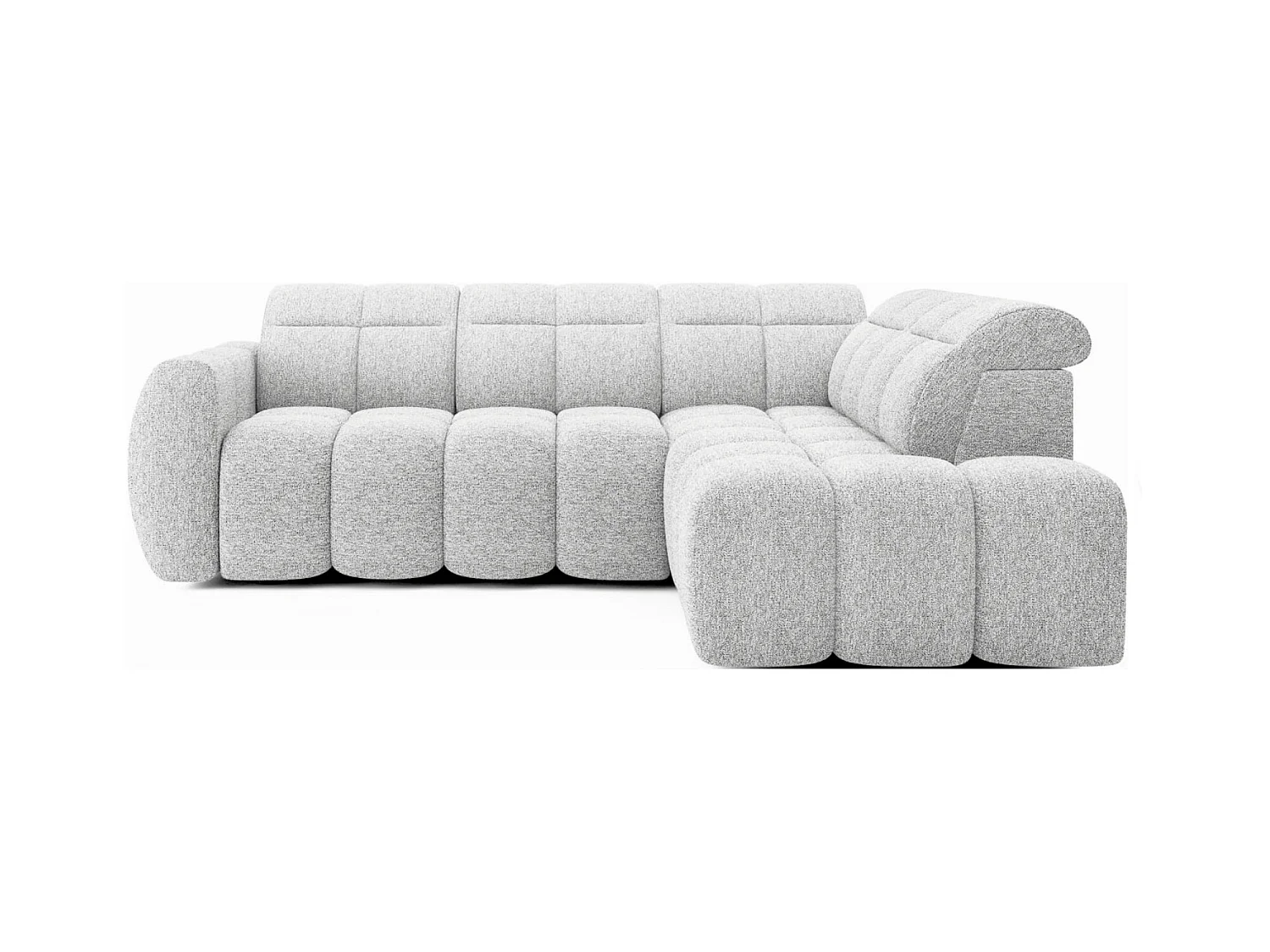 Canapé d’angle tissu Boboon – Convertible et coffre-Couleur Gris clair-angle droit