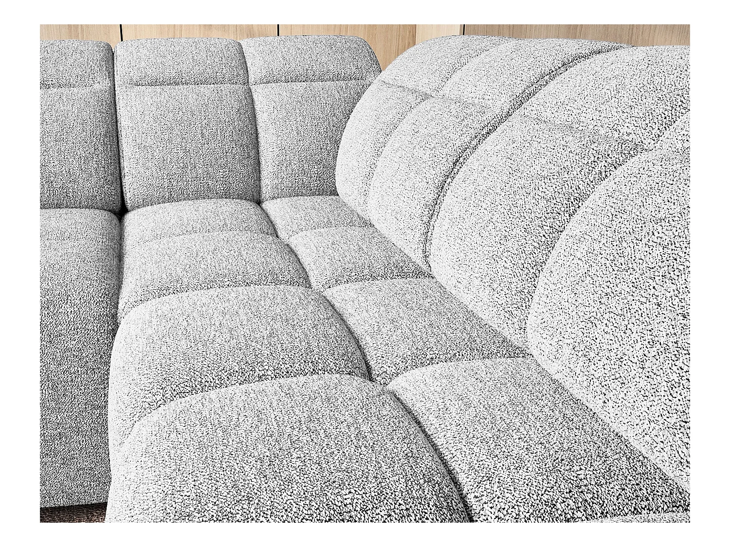 Canapé d’angle tissu Boboon – Convertible et coffre-Couleur Gris clair-angle droit