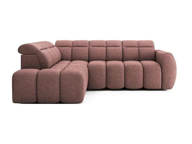 Canapé d’angle tissu Boboon – Convertible et coffre-Couleur Terracotta-angle gauche