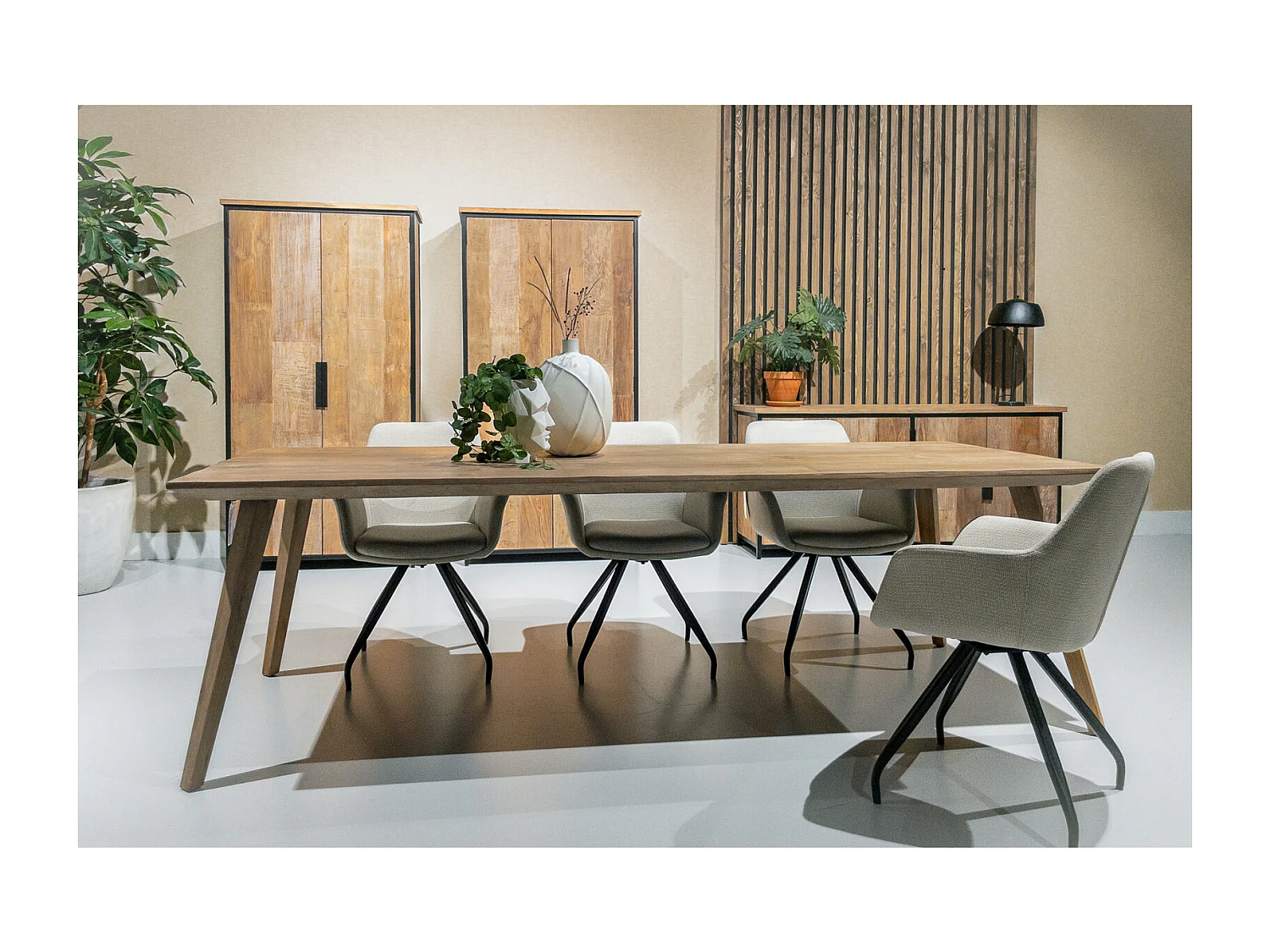 KKOPEN-Mesa de comedor +12 personas de 300 cm teca reciclada