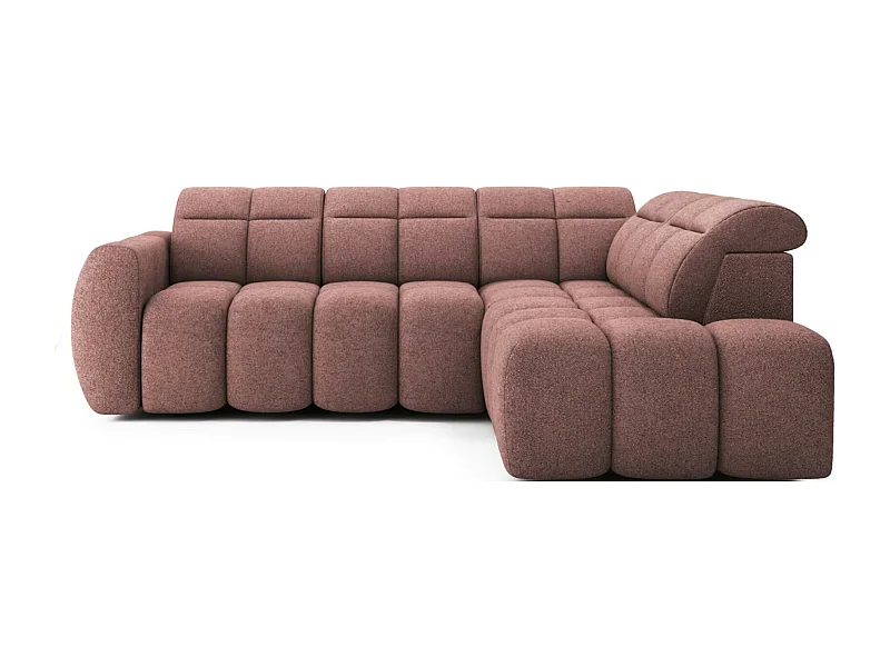 Canapé d’angle tissu Boboon – Convertible et coffre-Couleur Terracotta-angle droit