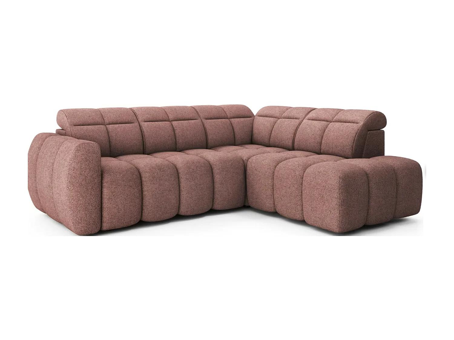 Canapé d’angle tissu Boboon – Convertible et coffre-Couleur Terracotta-angle droit