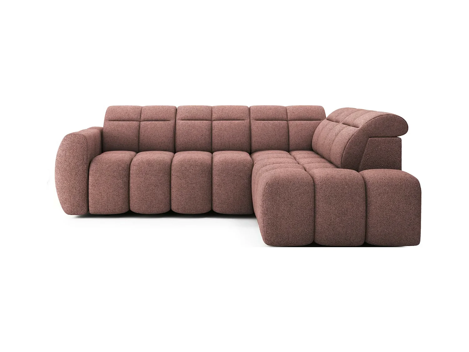 Canapé d’angle tissu Boboon – Convertible et coffre-Couleur Terracotta-angle droit