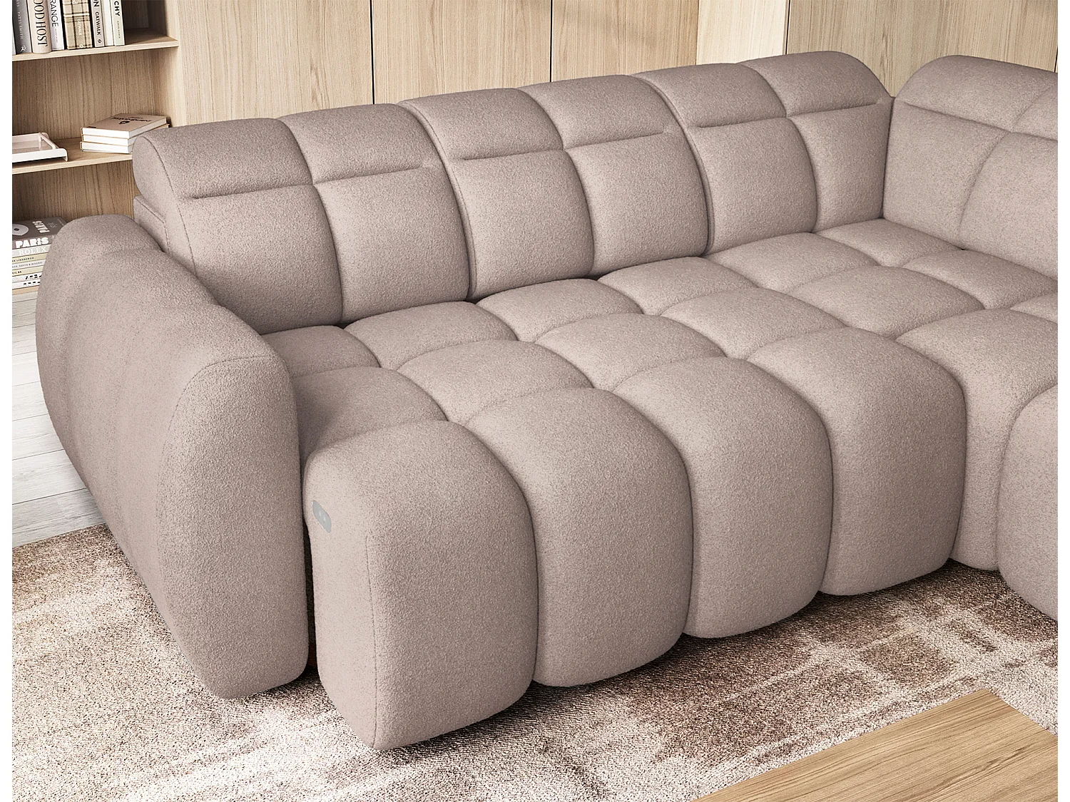 Ecksofa Vineam R/Stoffbezug/Beige