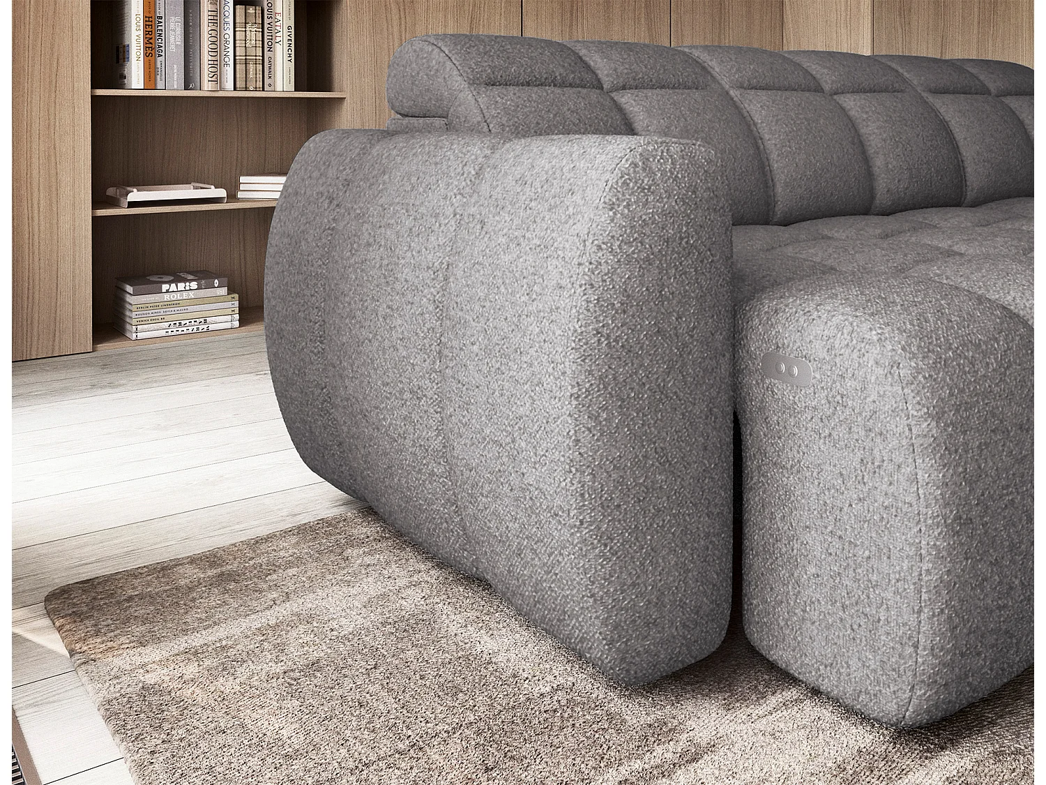 Canapé Corner Vineam R/Tissu/Anthracite