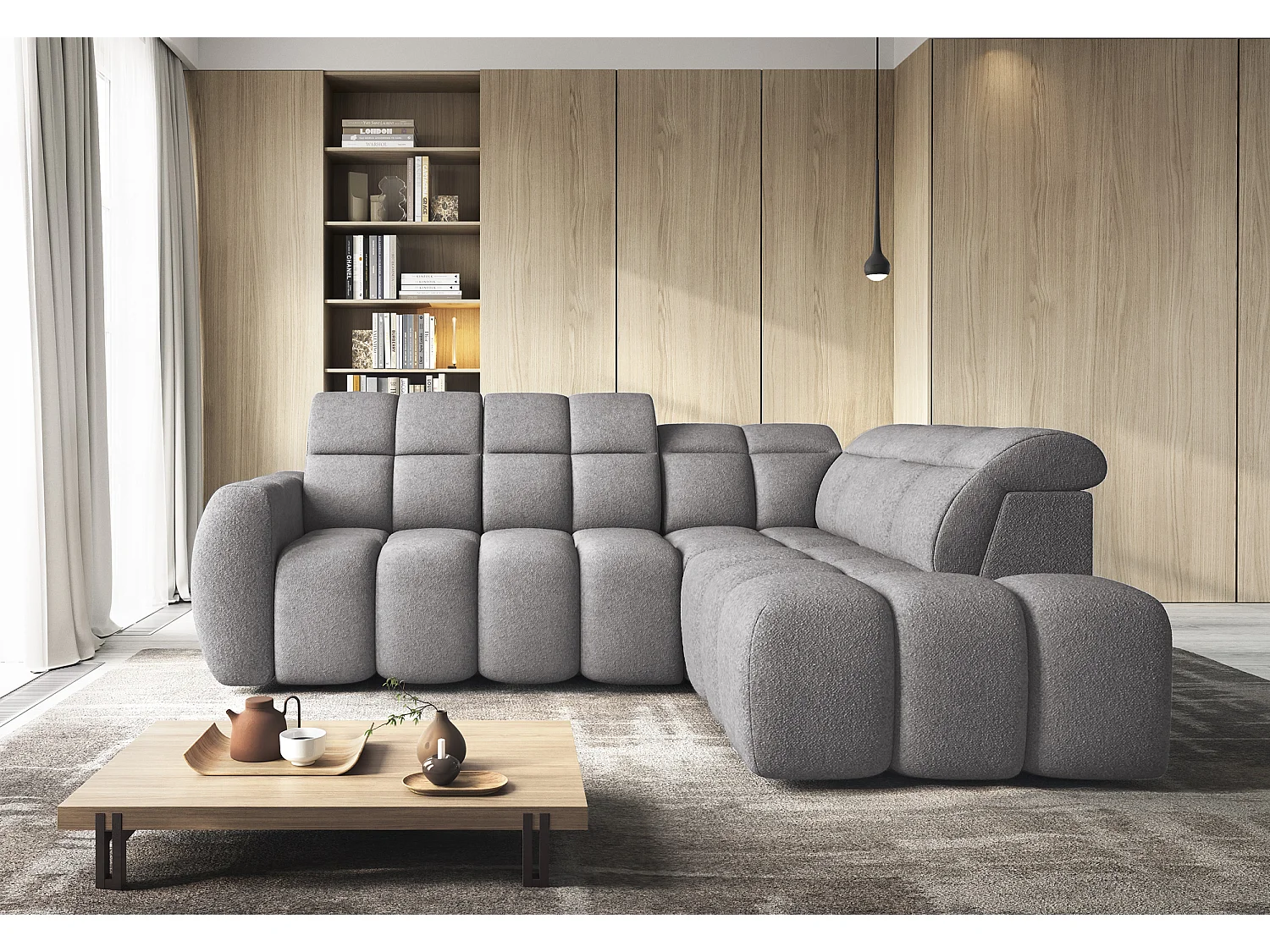 Canapé Corner Vineam R/Tissu/Anthracite